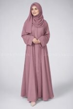 Colored Front Open Abaya in Nida Fabric for Women OL-119 - Image 12
