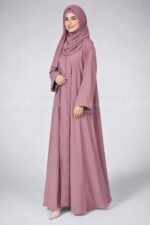 Colored Front Open Abaya in Nida Fabric for Women OL-119 - Image 15