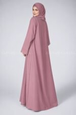 Colored Front Open Abaya in Nida Fabric for Women OL-119 - Image 16