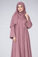 Colored Front Open Abaya in Nida Fabric for Women OL-119 - Image 17