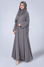 Colored Front Open Abaya in Nida Fabric for Women OL-119 - Image 5