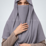 Dark Grey Colored Misri Hijab For Women in Premium Chinese Chiffon Fabric