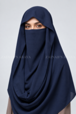 Navy Colored Misri Hijab for Women in Premium Chinese Chiffon Fabric