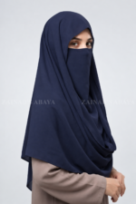 Navy Colored Misri Hijab for Women in Premium Chinese Chiffon Fabric