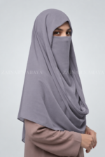 Dark Grey Colored Misri Hijab for Women in Premium Chinese Chiffon Fabric
