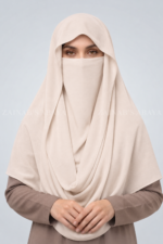 Peach Colored Misri Hijab for Women in Premium Chinese Chiffon Fabric.