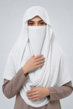White Colored Misri Hijab for Women in Premium Chinese Chiffon Fabric
