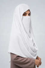 White Colored Misri Hijab for Women in Premium Chinese Chiffon Fabric